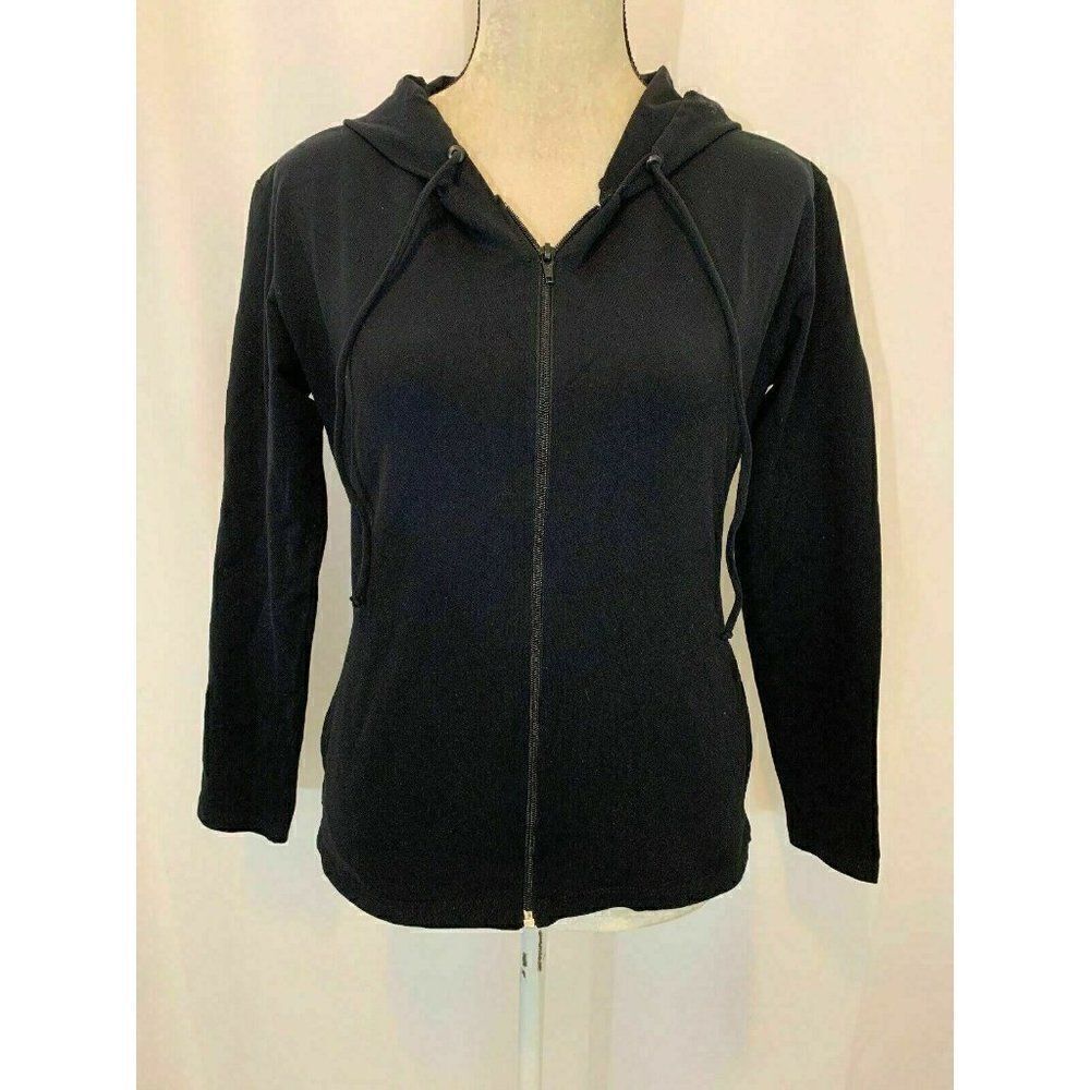 AMMA Black Zip Up Long Sleeve Athletic Jacket